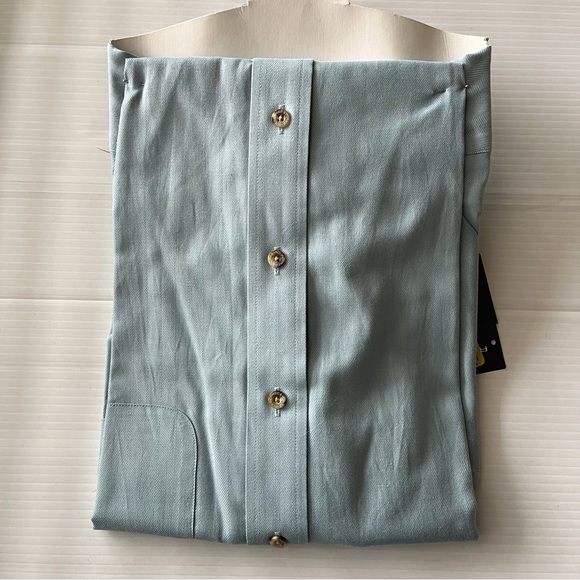 ROUNDTREE & YORKE NWT 2 Shirt Bundle Short Sleeve One Plaid and One Blue Size M - Picture 9 of 9